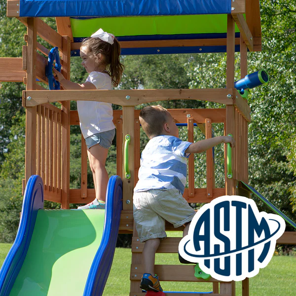 With performance testing for children up to 11 years old, our swing sets surpass industry benchmarks and meet or exceed ASTM safety standards for outdoor playground equipment.