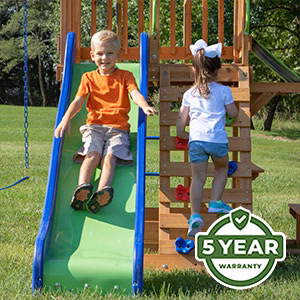 We’re so confident in the durability and longevity of our swing sets that we offer an industry-leading 5 Year Warranty on all models.