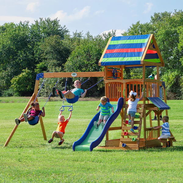 We work hard to make sure your swing set features design elements as stylish as they are strong.