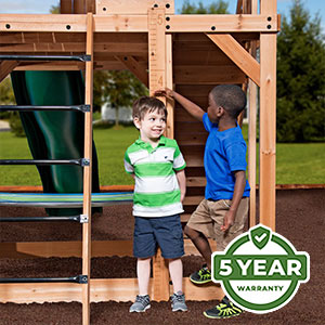 We’re so confident in the durability and longevity of our swing sets that we offer an industry-leading 5 Year Warranty on all models.