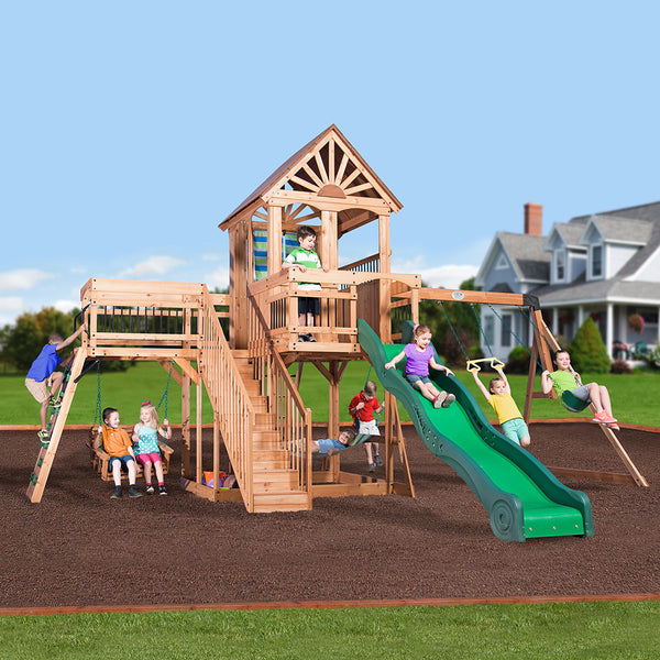 We work hard to make sure your swing set features design elements as stylish as they are strong.