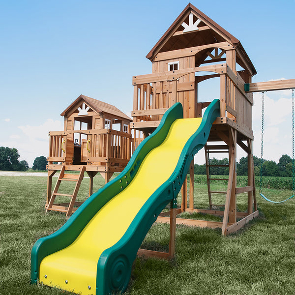 We work hard to make sure your swing set features design elements as stylish as they are strong.