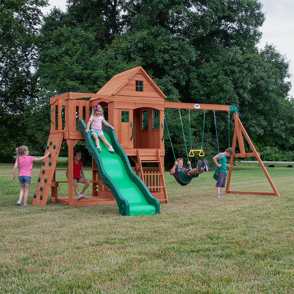 We work hard to make sure your swing set features design elements as stylish as they are strong.