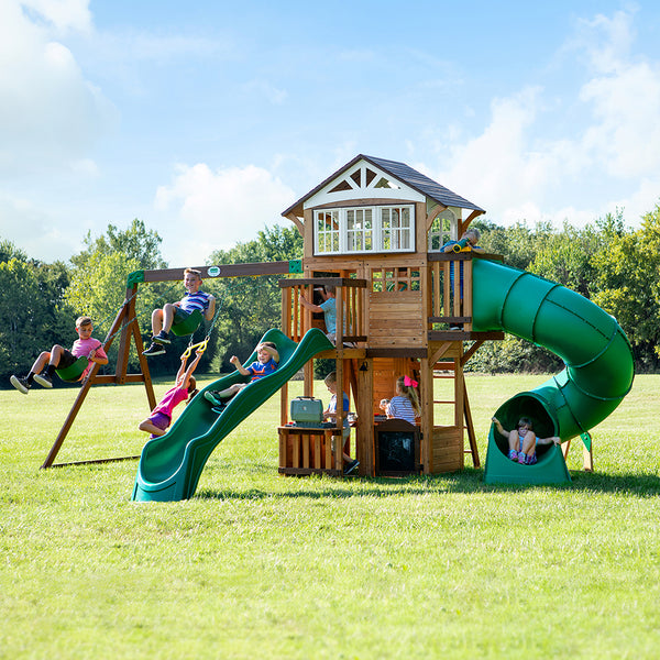 We work hard to make sure your swing set features design elements as stylish as they are strong.