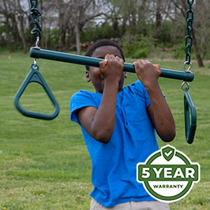 We’re so confident in the durability and longevity of our swing sets that we offer an industry-leading 5 Year Warranty on all models.