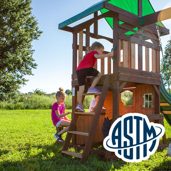 With performance testing for children up to 11 years old, our swing sets surpass industry benchmarks and meet or exceed ASTM safety standards for outdoor playground equipment.