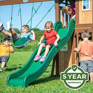 We’re so confident in the durability and longevity of our swing sets that we offer an industry-leading 5 Year Warranty on all models.