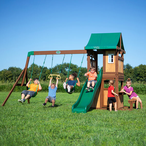 We work hard to make sure your swing set features design elements as stylish as they are strong.