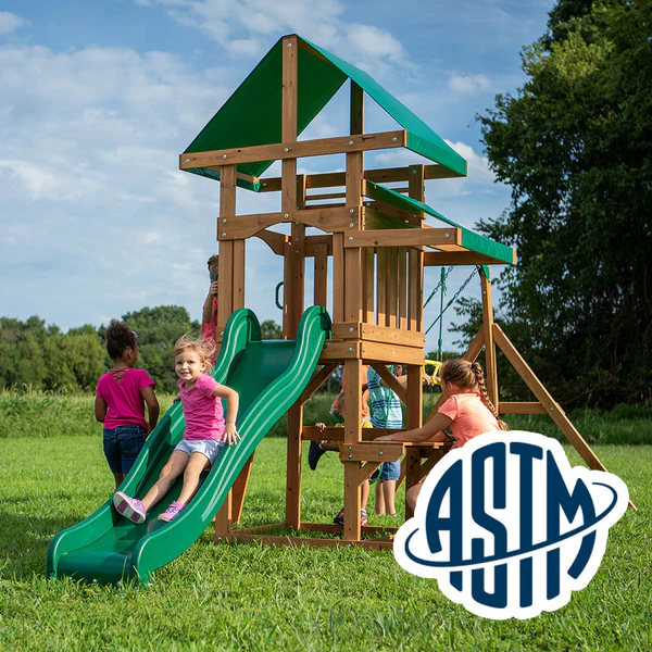 With performance testing for children up to 11 years old, our swing sets surpass industry benchmarks and meet or exceed ASTM safety standards for outdoor playground equipment.