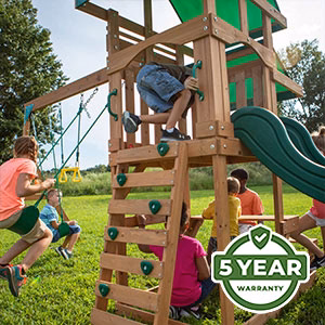 We’re so confident in the durability and longevity of our swing sets that we offer an industry-leading 5 Year Warranty on all models.