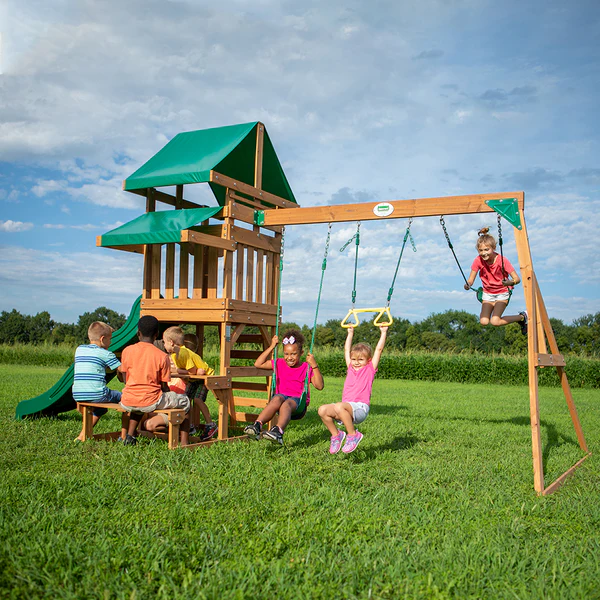 We work hard to make sure your swing set features design elements as stylish as they are strong.