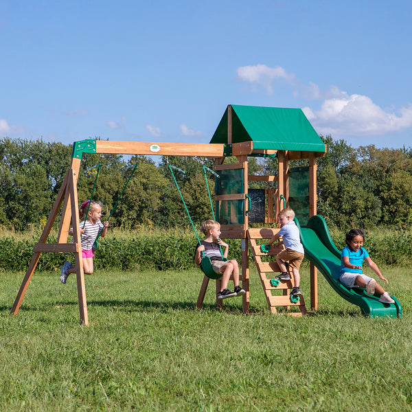 We work hard to make sure your swing set features design elements as stylish as they are strong.