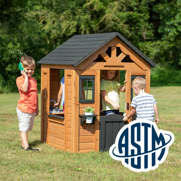 With performance testing for children up to 11 years old, our playhouses surpass industry benchmarks and meet or exceed ASTM safety standards for outdoor playground equipment.