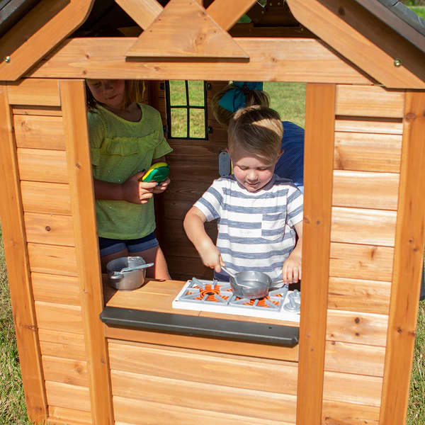 Cedar is a naturally rot-resistant structure, remains good-looking for years, and doesn’t absorb much heat so it can stay cool to the touch on the hottest days.