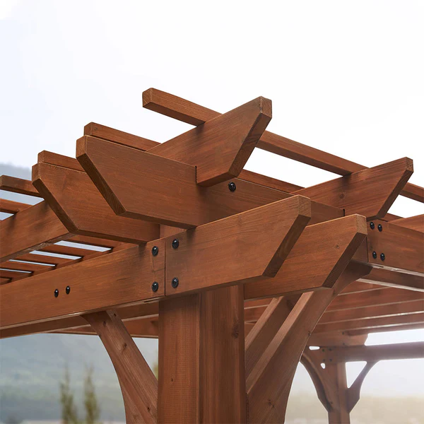 The lifespan of a pergola comes down to the design and the materials used. That’s why we build heavy-duty cedar wood frames and galvanized steel hardware throughout.
