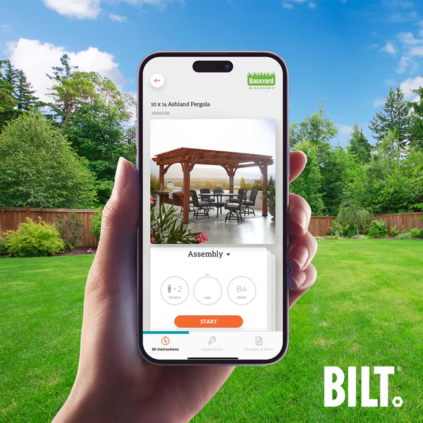 Supported assembly with the step-by-step 3D interactive BILT® app. We’re with you every step of the way to ease the assembly process.