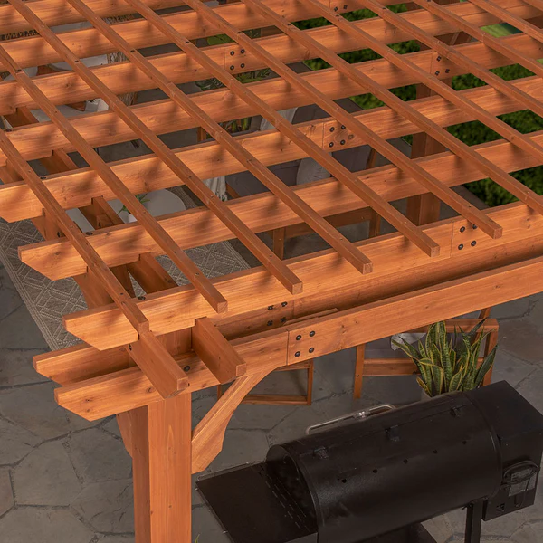 Sturdy posts, galvanized steel hardware, well-designed beams and rafters — it's all part of our commitment to ensure you have a beautiful pergola that can stand up to nearly anything.