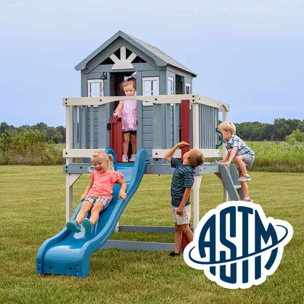 With performance testing for children up to 11 years old, our playhouses surpass industry benchmarks and meet or exceed ASTM safety standards for outdoor playground equipment.