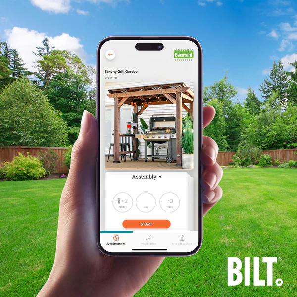 Supported assembly with the step-by-step 3D interactive BILT® app. We’re with you every step of the way to ease the assembly process.