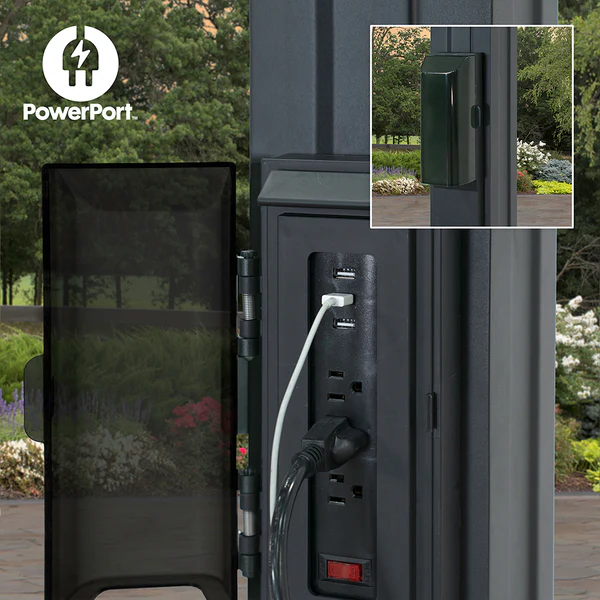 Enjoy the convenience of having multiple power options as you relax under your pergola. Our Patented PowerPort™ includes 3 USB and 3 120V outlets to power all of your electronic needs.