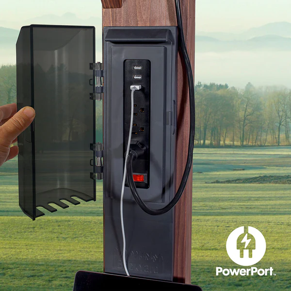 Enjoy the convenience of having multiple power options as you relax under your pergola. Our Patented PowerPort™ includes 3 USB and 3 120V outlets to power all of your electronic needs.