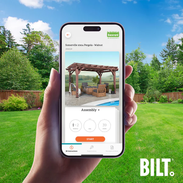 Supported assembly with the step-by-step 3D interactive BILT® app. We’re with you every step of the way to ease the assembly process.
