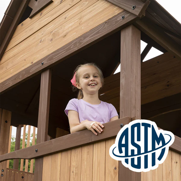With performance testing for children up to 11 years old, our swing sets surpass industry benchmarks and meet or exceed ASTM safety standards for outdoor playground equipment.