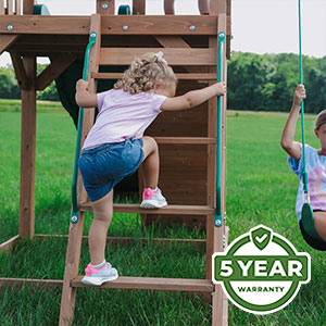 We’re so confident in the durability and longevity of our swing sets that we offer an industry-leading 5 Year Warranty on all models.