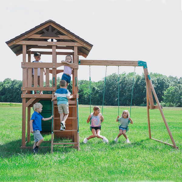 We work hard to make sure your swing set features design elements as stylish as they are strong.