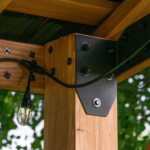 Sturdy cedar posts, galvanized steel hardware, corrosion-resistant steel roofs — it’s all part of our commitment to ensure you have a beautiful gazebo that can stand up to anything.