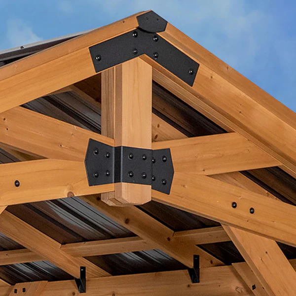 Sturdy cedar posts, galvanized steel hardware, corrosion-resistant steel roofs — it’s all part of our commitment to ensure you have a beautiful gazebo that can stand up to anything.