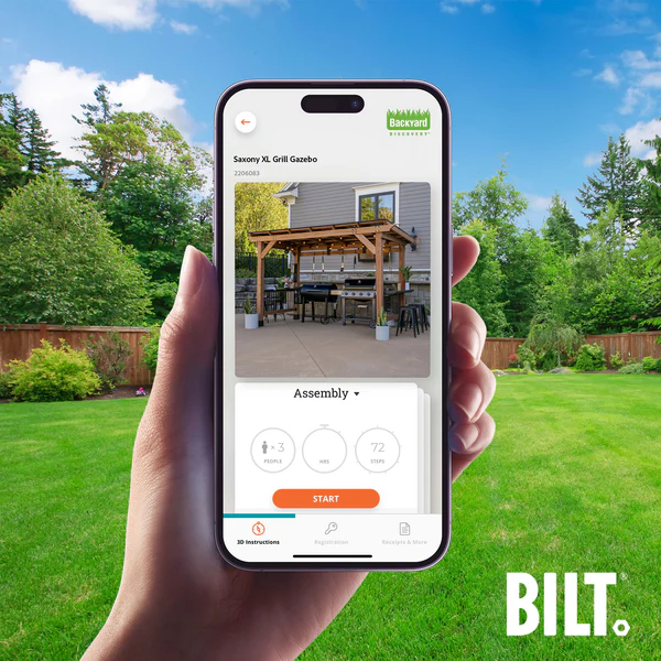 Supported assembly with the step-by-step 3D interactive BILT® app. We’re with you every step of the way to ease the assembly process.