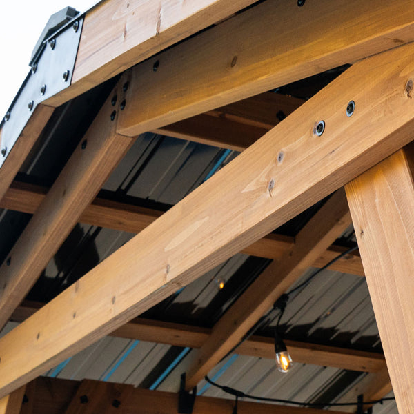 Sturdy cedar posts, galvanized steel hardware, corrosion-resistant steel roofs — it’s all part of our commitment to ensure you have a beautiful gazebo that can stand up to anything.
