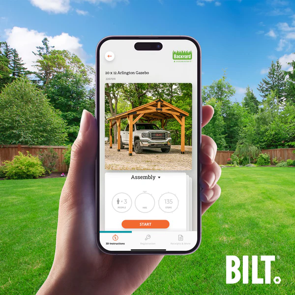 Supported assembly with the step-by-step 3D interactive BILT® app. We’re with you every step of the way to ease the assembly process.