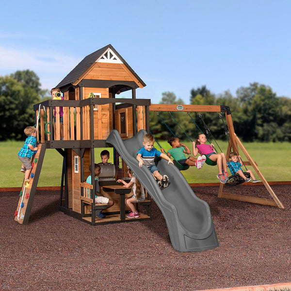 We work hard to make sure your swing set features design elements as stylish as they are strong.