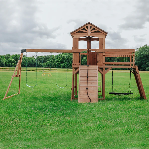 We work hard to make sure your swing set features design elements as stylish as they are strong.