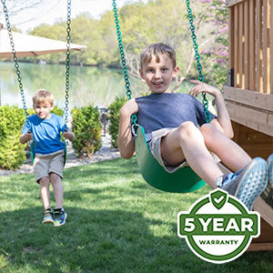 We’re so confident in the durability and longevity of our swing sets that we offer an industry-leading 5 Year Warranty on all models.
