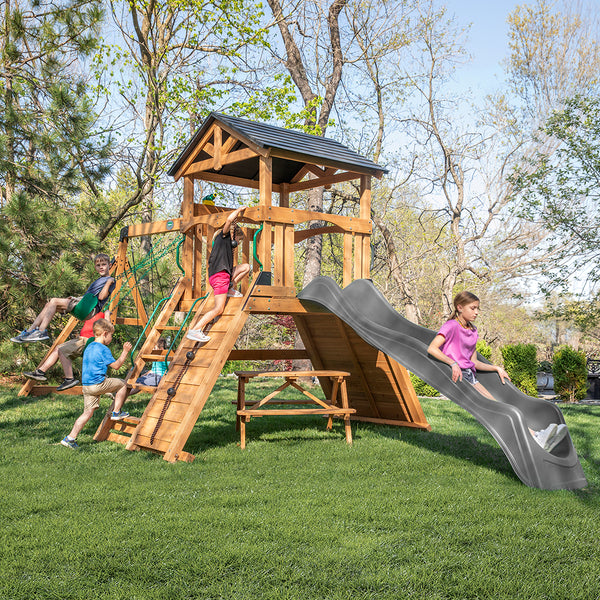 We work hard to make sure your swing set features design elements as stylish as they are strong.