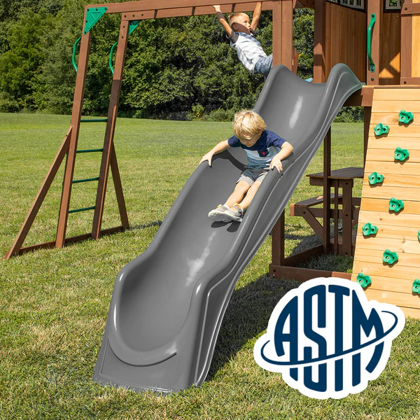 With performance testing for children up to 11 years old, our swing sets surpass industry benchmarks and meet or exceed ASTM safety standards for outdoor playground equipment.