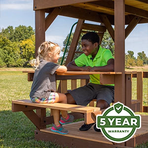 We’re so confident in the durability and longevity of our swing sets that we offer an industry-leading 5 Year Warranty on all models.