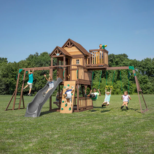 We work hard to make sure your swing set features design elements as stylish as they are strong.