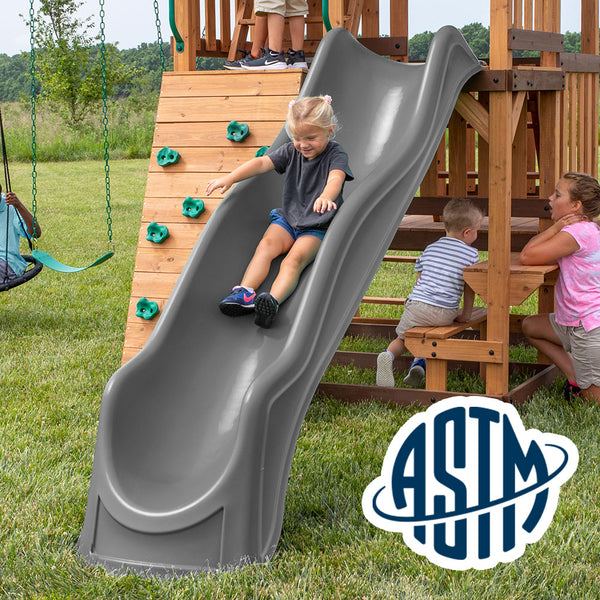 With performance testing for children up to 11 years old, our swing sets surpass industry benchmarks and meet or exceed ASTM safety standards for outdoor playground equipment.