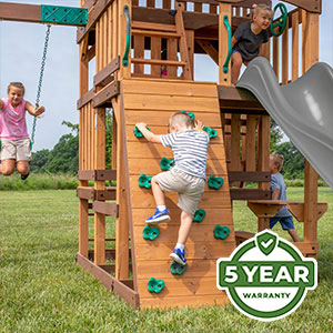 We’re so confident in the durability and longevity of our swing sets that we offer an industry-leading 5 Year Warranty on all models.