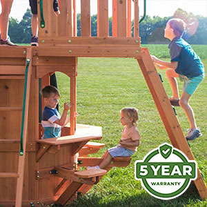 We’re so confident in the durability and longevity of our swing sets that we offer an industry-leading 5 Year Warranty on all models.