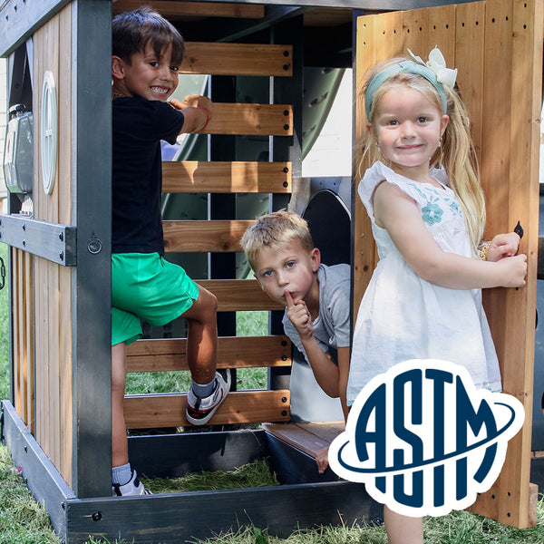 With performance testing for children up to 11 years old, our swing sets surpass industry benchmarks and meet or exceed ASTM safety standards for outdoor playground equipment.