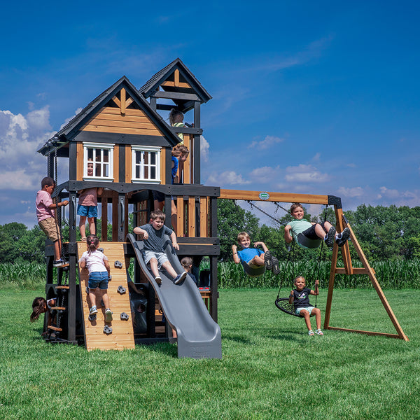 We work hard to make sure your swing set features design elements as stylish as they are strong.