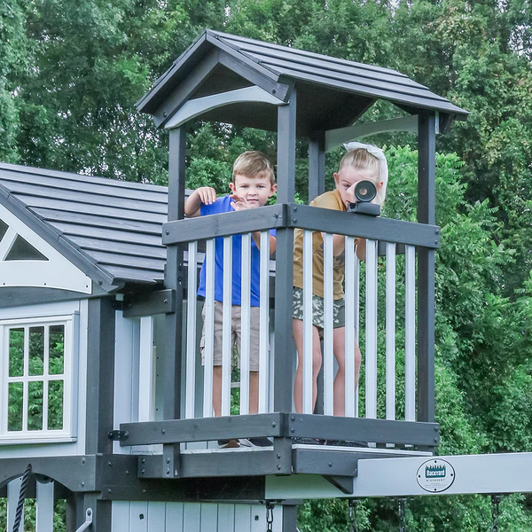 Our wooden swing sets offer a wide range of sizes, features, and styles that will turn any backyard into a playground.