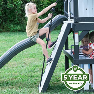 We’re so confident in the durability and longevity of our swing sets that we offer an industry-leading 5 Year Warranty on all models.