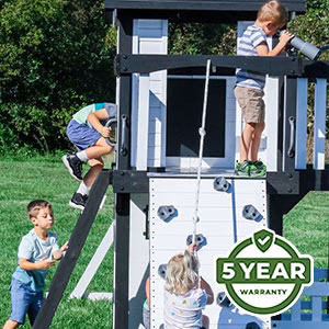 We’re so confident in the durability and longevity of our swing sets that we offer an industry-leading 5 Year Warranty on all models.