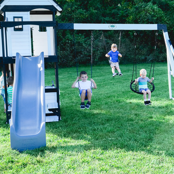 We work hard to make sure your swing set features design elements as stylish as they are strong.
